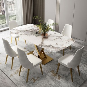 Table à <span class=keywords><strong>manger</strong></span> italienne légère et luxueuse pour <span class=keywords><strong>6</strong></span> <span class=keywords><strong>personnes</strong></span> meubles de <span class=keywords><strong>salle</strong></span> à <span class=keywords><strong>manger</strong></span> modernes ensemble de tables à <span class=keywords><strong>manger</strong></span> avec dessus en ardoise - Product Image 5