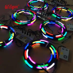Tubo de Luz <span class=keywords><strong>LED</strong></span> Neon Flexível RGB de Silicone Preto 360 Graus Redondo WS2811 Pixel 24V Programável Diâmetro 22mm - Product Image 2