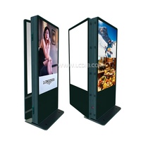 Stan iklan layar ganda 75 inci Totem Stan Stan iklan Digital LCD pemutar berdiri lantai Android manajemen iklan jarak jauh WIFI