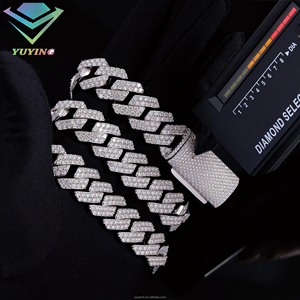 เพชรโมอิสซาไนต์ VVS ชุบทอง เงินแท้ 925 พร้อมใบรับรอง GRA ขายดี สร้อยคิวบาลิงค์ 2 แถว ผ่านการทดสอบเพชร ของขวัญ - Product Image 5