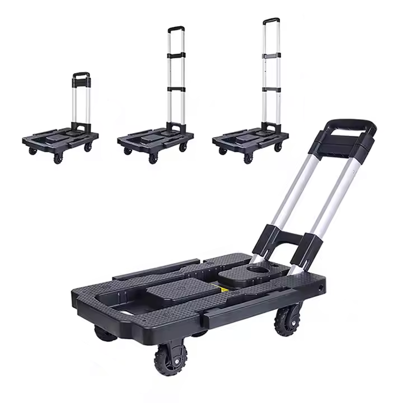 Medium Size Lightweight Portable Foldable Aluminium & Steel Trolley Shopping Cart Telescopic Hand Cart Transportation Luggage