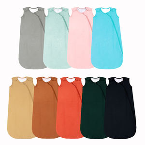 9 색 재고 단색 95% 대나무 5% 스판덱스 아기 신생아 유아 침낭 가방 1.0TOG 아기를위한 웨어러블 담요 - Product Image 4