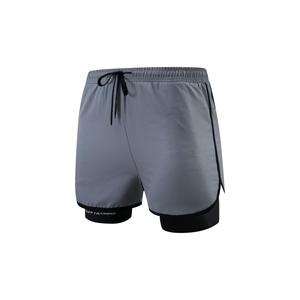 Shorts d'entraînement légers haute performance pour hommes pour les activités de plein air avec un design de doublure 2 en 1 - Product Image 1