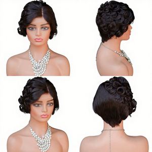 Pelucas de Cabello Humano Brasileño Remy de Lujo de 8 Pulgadas con Encaje 4x4, 100% Cabello Humano Transparente para Mujeres Negras - Product Image 1