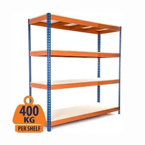 Warehouse Garage 400kg/Layer Storage Stacking Racks Boltless Metal Storage Shelves Heavy Duty Garage Shelving