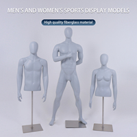Abnehmbare Unisex-Sport-Schaufensterpuppe aus Fiberglas ohne Kopf mit Ständer für Bekleidungspräsentation und Erwachsene