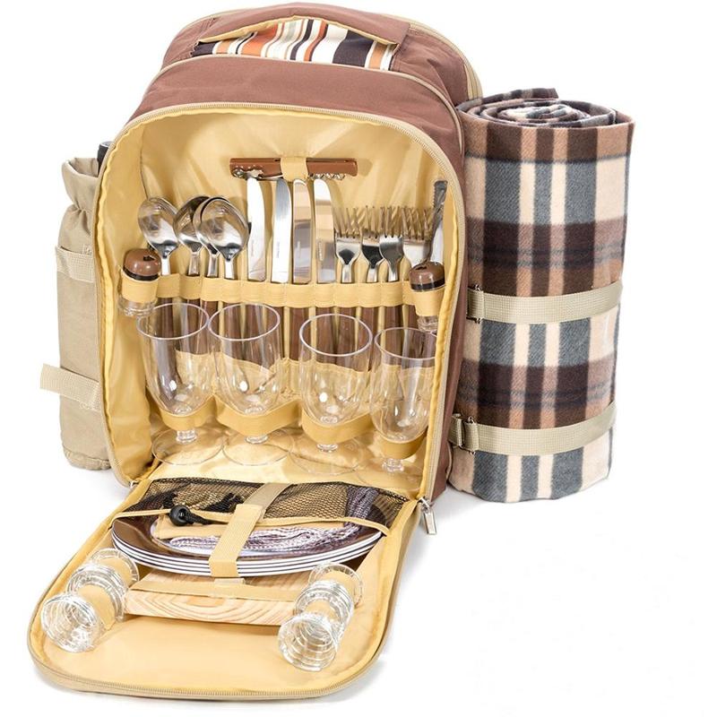 Picnic Backpack Basket Wine Cooler Stylish