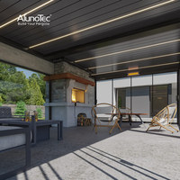 Toit à persiennes entièrement automatique Pergola étanche en aluminium MDF rétractable Flips moderne extérieur quatre saisons configuration