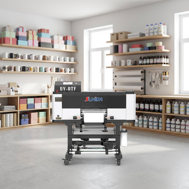 New Sunika A3 UV Inkjet DTF Printer XP600/F1080 Full-Automatic 12inch Roll-to-Roll Transfer Film for Box/Glass