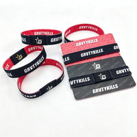 Bracelets promotionnels personnalisés, écologiques, à la mode, tissés, imprimés par transfert thermique, extensibles, en RPET, avec puce RFID