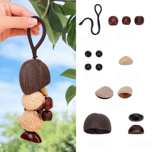 Kit de Manualidades DIY para Decoración Colgante de Campanas de Viento con Cuentas de Semillas de Bodhi y Conchas de Frutas Primitivas al por Mayor - Product Image 3