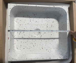 Vente en gros Nouveau design Bassin d'eau rectangulaire en <span class=keywords><strong>béton</strong></span> Terrazzo Stone Blanc Protection de l'environnement Lavabo de salle de bain Terrazzo - Product Image 5