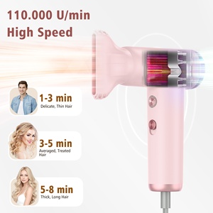 Sèche-cheveux électrique compact sans balais haute vitesse 11000 tr/min, à ions négatifs et réglage thermostatique, le plus vendu - Product Image 3