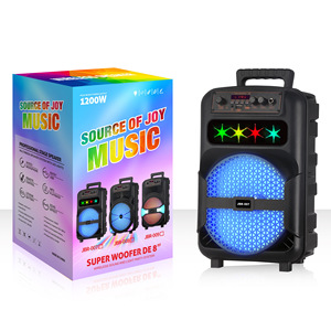 NDR 8-Inch Cho Bluetooth Loa RGB LED Chiếu Sáng Cao-Thẻ Điện/U Đĩa Khuếch Đại Cho Ngoài Trời Ca Hát Phòng Thu Âm Thanh Pin - Product Image 1