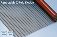 Tissu plissé en maille polyester pour moustiquaire rétractable, filet anti-insectes invisible pour portes, résistant au vent