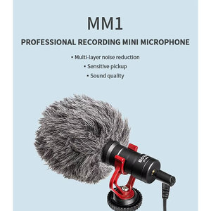 Micrófono Profesional Cardioide Tipo Escopeta MM1 para iPhone, Teléfonos Inteligentes <span class=keywords><strong>Android</strong></span>, PC, Cámaras DSLR Canon y Nikon, Grabación de Vlogs - Product Image 6