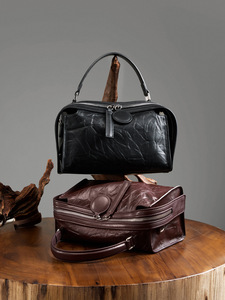 Bolso de Mano de Cuero Vacuno de Primera Calidad para Mujer, Estilo Vintage, 2 Formas de Llevar, Bandolera y de Mano, <span class=keywords><strong>Mercado</strong></span> Europeo/Estadounidense - Product Image 5