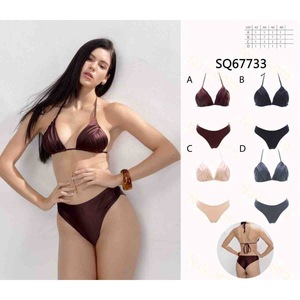 Costume da bagno intero taglie forti HDJ con controllo pancia, scollo all'americana, tinta unita, vita alta, da donna SQ67729 - Product Image 2