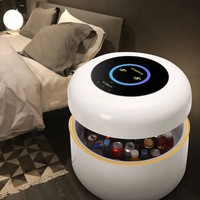 Table basse de camping intelligente portable avec haut-parleur Bluetooth Mini réfrigérateur à chargement sans fil et conception circulaire composite