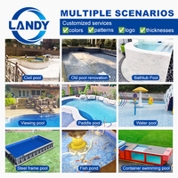 Nouvelle bâche de piscine LANDY en PVC, résistante au chlore, aux UV, anti-âge, durable, écologique, motif mosaïque pour la natation des enfants