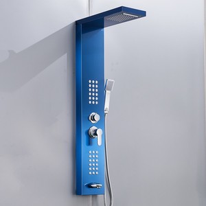 Nouveau Panneau <span class=keywords><strong>de</strong></span> <span class=keywords><strong>Douche</strong></span> Mural Multifonctionnel Moderne 2026 avec Pommeau Carré et Robinet Cascade Pluie à Levier Unique - Product Image 4
