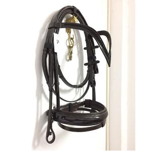 Bride équestre de luxe en cuir à la mode avec bande de nez en cuir PATIENT, bande de sourcils et bande de nez anatomique et couronne - Product Image 1