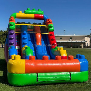 Tobogán Inflable Comercial con Bloques Modulares Creativos, Área de Escalada y Deslizamiento, Tobogán Acuático de Doble Carril con Soplador Huawei - Product Image 1