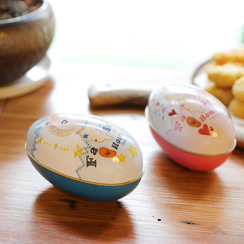 Easter decoration gift metal toffee can Egg Easter days fantastic egg shape egg TIN BOX - Product Image 1