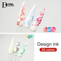Vernis Gel BD Design Effet Encre 20 Couleurs pour Nail Art – Peinture Gel UV Effet Fleurissement pour Ongles