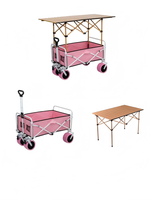 Table pliante BTYP TC-02 pour petit chariot – Hauteur réglable, acier au carbone moyen, portable, pour camping et chariot de courses