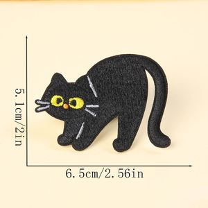New Eco-friendly Iron-On /<b>sticker</b> <b>Computer</b> Embroidered Black Cat Patch for Clothes Bag Decoration - Product Image 5
