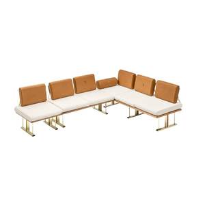 Ensemble de salle à manger de jardin moderne pour 6 personnes, structure en bois massif et métal, tissu facile à nettoyer - Product Image 3