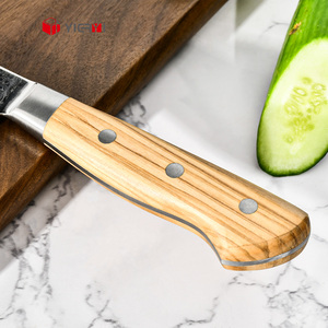 Couteaux <span class=keywords><strong>de</strong></span> chef Santoku Kiritsuke en acier Damas 67 pièces, ensemble <span class=keywords><strong>de</strong></span> couteaux <span class=keywords><strong>de</strong></span> cuisine en acier Damas, manche en bois d'olivier - Product Image 4