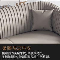Ensemble de canapés en cuir de luxe, structure en bois, éponge, style minimaliste italien postmoderne, canapé d'angle en forme de U, sur mesure pour les grandes maisons