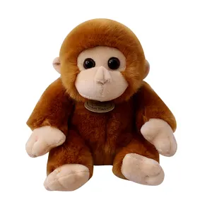 批发仿真猴子毛绒动物可爱毛绒猴子逼真的猴子毛绒玩具