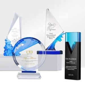Trofeo de Cristal en Blanco, Premio de Cristal Personalizado con Grabado Láser 3D, Trofeos de Cristal Rojo - Product Image 5