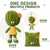 Peluche personnalisée en forme de cactus, jouets en peluche rembourrés de coton PP, fabrication directe d'usine OEM/ODM, fabricant de jouets en peluche