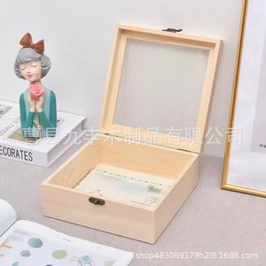Jiufeng Wooden Storage Box 6 In <b>Solid</b> <b>Wood</b> Flip Top Jewelry Organizer Minimalist <b>Desk</b> Box For Living Room - Product Image 2