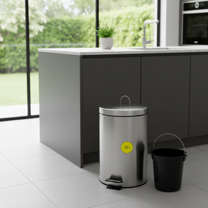 Pattumiera a pedale MSV da 12 litri in acciaio inossidabile - Product Image 3