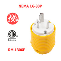 Steker Pengunci Industri Kelas Industri yang Disetujui ETL 250Volt 30 Amp NEMA L6-30P/L6-30R 30A 250V
