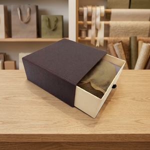 High-End Eco-Friendly Rigid Drawer <b>Box</b> with Handle Ivory Board Magnetic Closure Satin Liner Reusable Gift Craft Packaging - Product Image 1