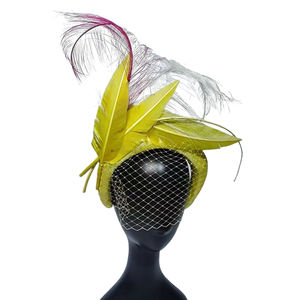 Vendita calda donne matrimonio e chiesa cappelli Fascinator Kentucky <span class=keywords><strong>Derby</strong></span> ispirato al materiale Sinamay all'ingrosso nuziale Tea Party signore - Product Image 6