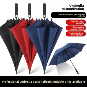 Meilleures ventes de grands parapluies de golf en plein air 8K à barre droite étanche logo personnalisable UV semi-automatique cadeau en gros - Product Image 3