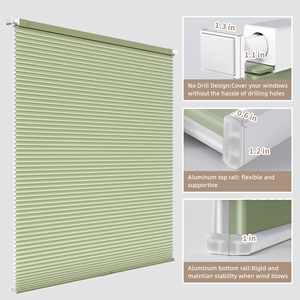 ستائر خلوية كهربائية بدون حفر للنوافذ، ستائر دوارة أوتوماتيكية بتصميم خلية النحل - Product Image 6