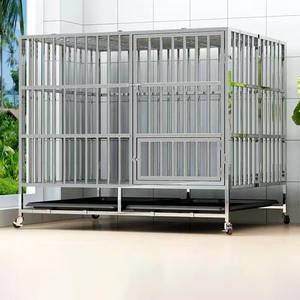 Jaula para Perros Grande Apilable para Interiores con Bandeja Inferior de Plástico, Jaula Plegable de Acero Inoxidable Resistente a Impactos - Product Image 1