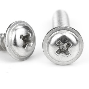 Vis autotaraudeuses en acier inoxydable 304 et 316 en gros de haute qualité/avec rondelles DIN968 vis transversales à tête de <span class=keywords><strong>disque</strong></span>/avec anneaux - Product Image 2