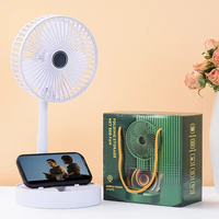 Ventilateur de table rafraîchisseur d'air, puissant flux d'air, inclinaison réglable, faible bruit 28 dB, silencieux, 3 vitesses, rechargeable