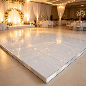 Wholesale White Mirror Dance Floor Panels Plywood with <b>Aluminum</b> Frame Interlocking Wedding Event Dance Floor - Product Image 1