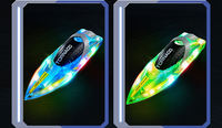 Nuevo Diseño de Barco a Control Remoto Transparente a Color, 2.4g, Regalo para Niños, Juguete, Yate con Luz Potente, Barco con Motor Eléctrico