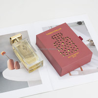 Boîte à parfum rose poudré de luxe avec design de flacon découpé au laser |   Boîte cadeau personnalisée pour flacon de parfum de 50 ml